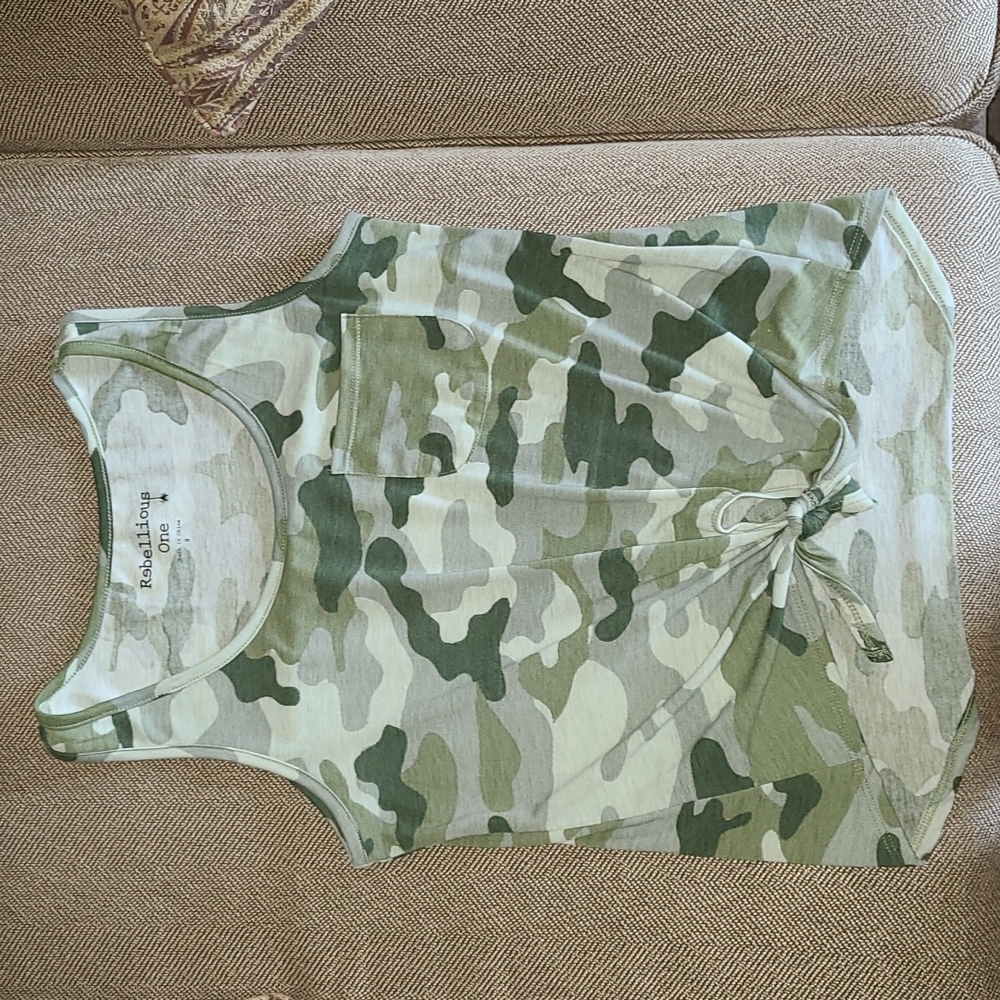 Juniors Rebellious One Camo tank top
